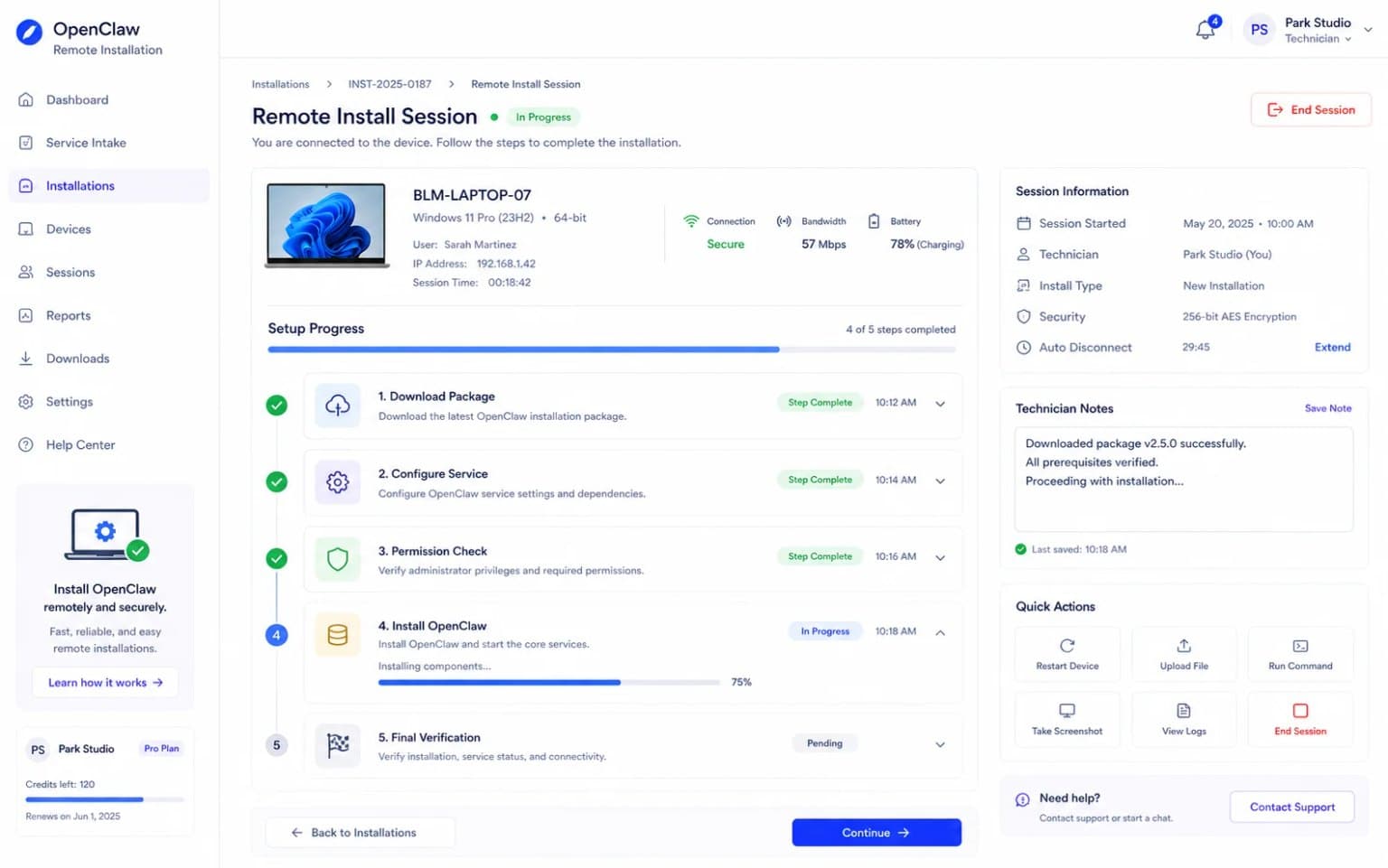 OpenClaw 远程安装 产品截图